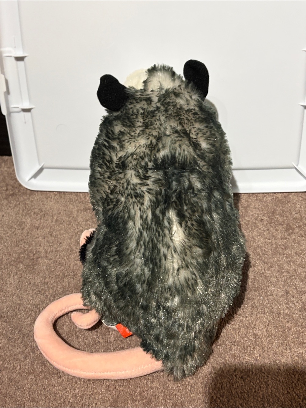 Plush Opossum Toy - Gray, White & Pink Soft Stuffed Animal - Picture 3 of 5